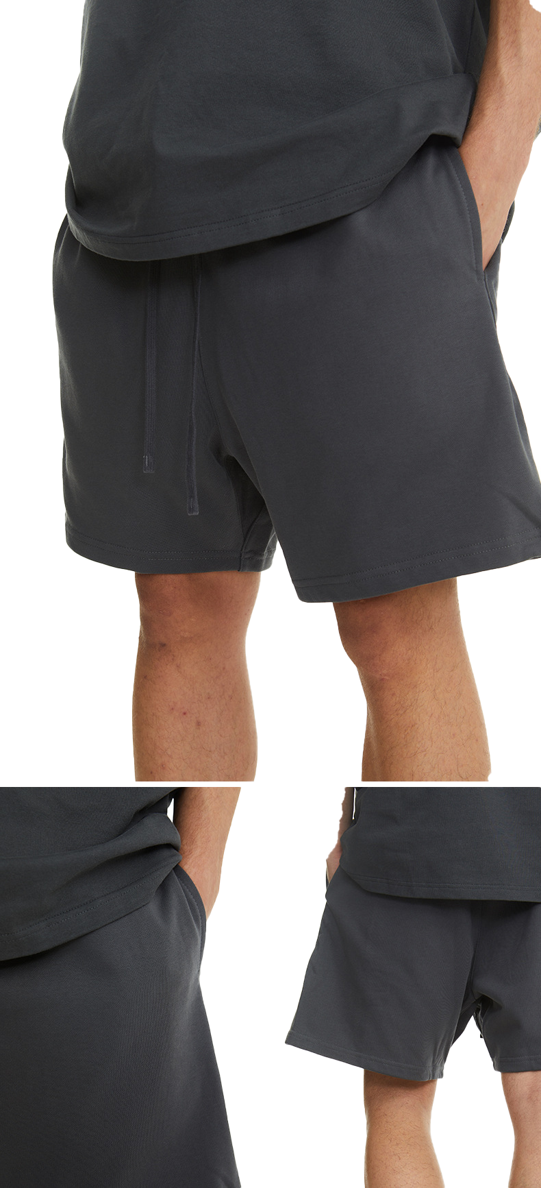 Solid color drawstring shorts-C11