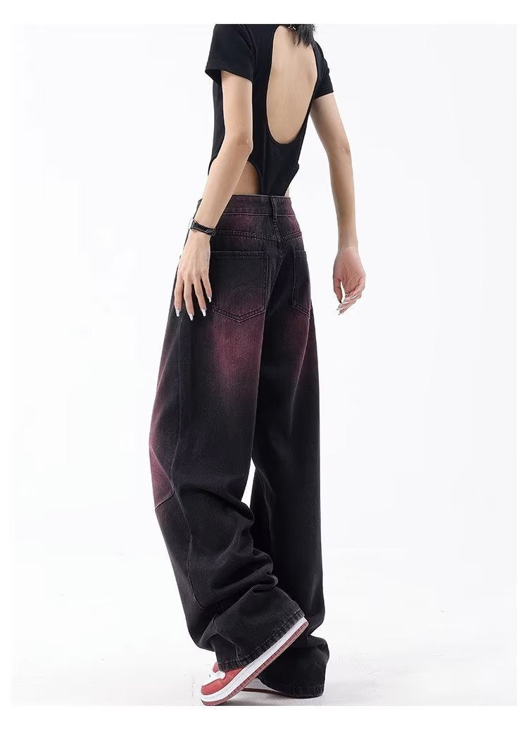 Red gradient jeans-D848