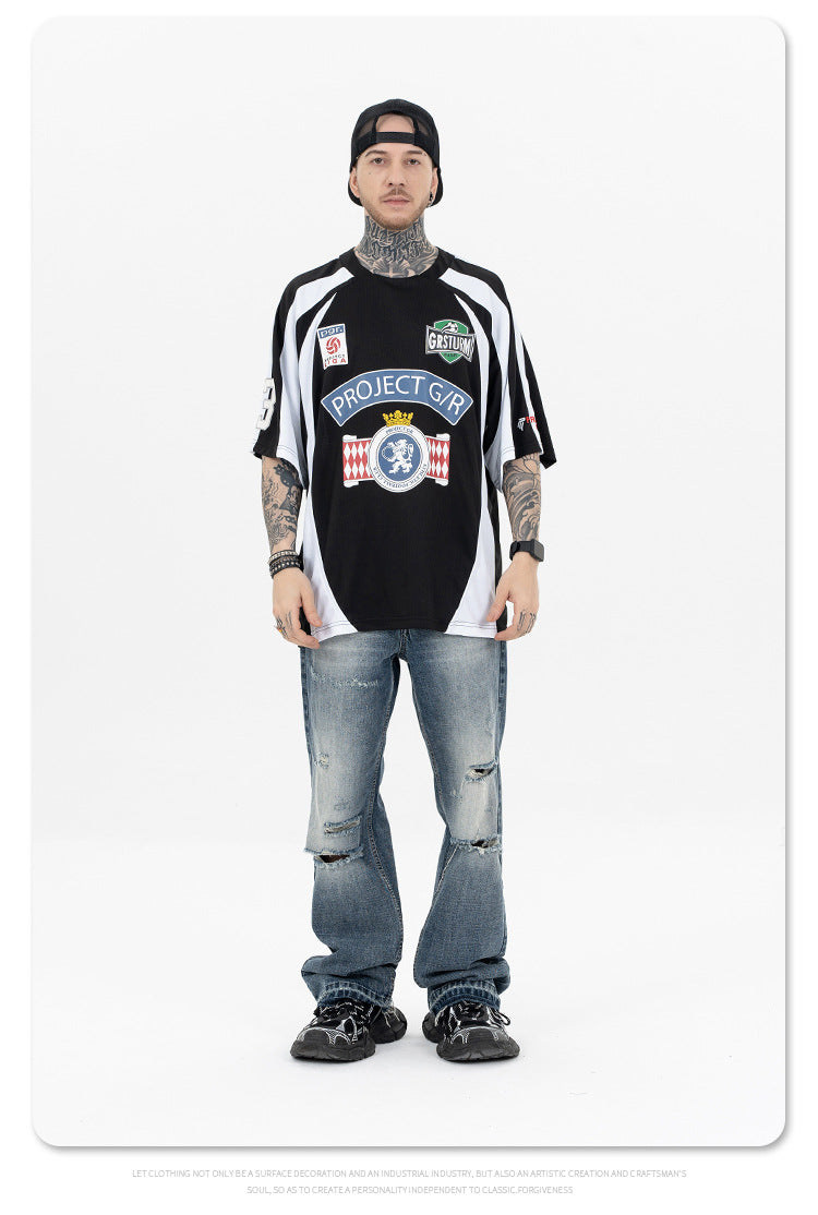 Retro polo football jersey-D356