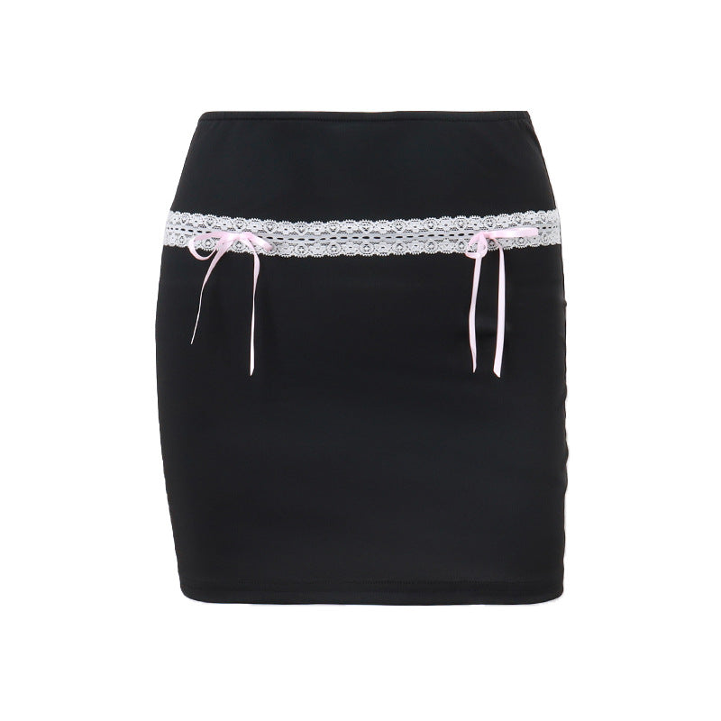 Lace-up skirt-D590