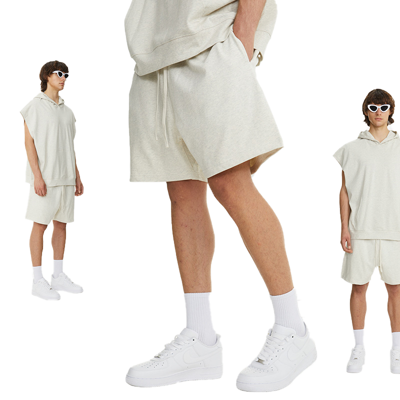 Solid color drawstring shorts-C11