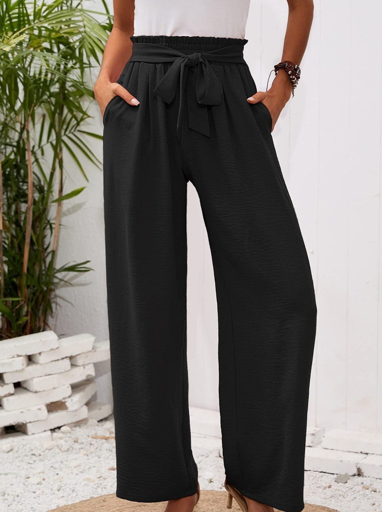 Wide-leg pants-D118
