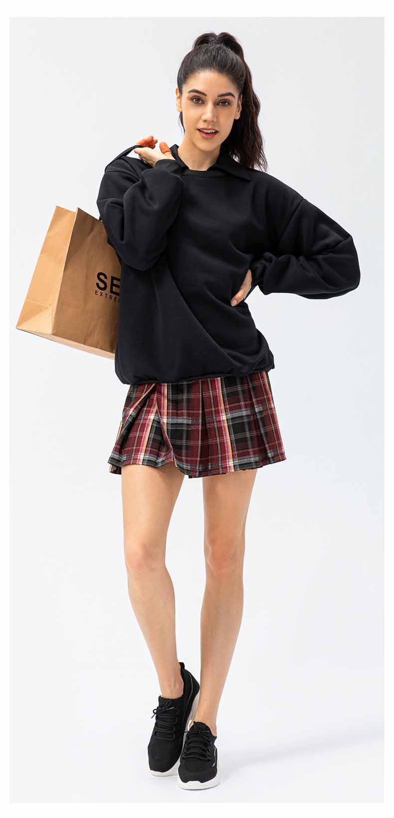 Skirt-D536 plisada deportiva cuadros | Inspanda