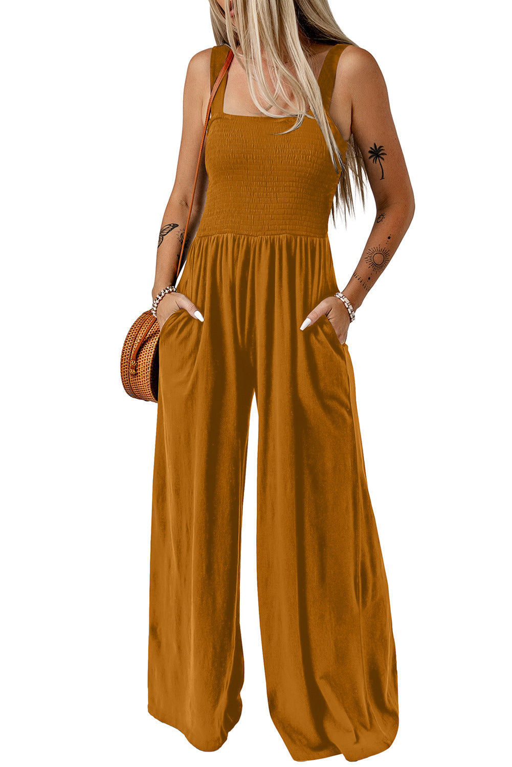 One-piece vest pants-D324