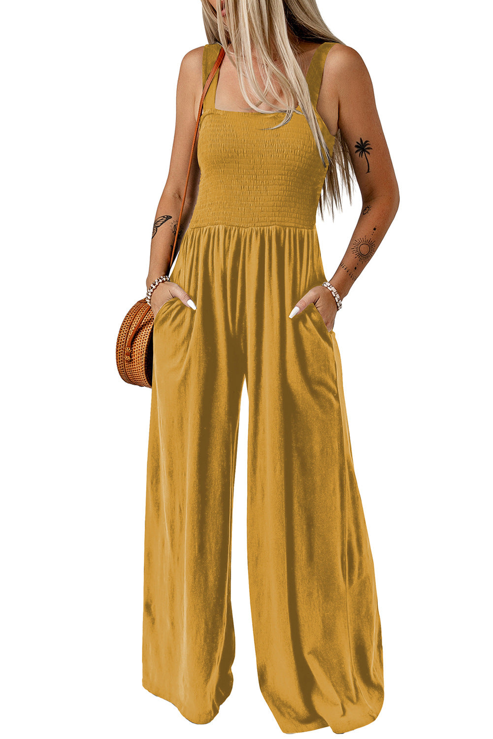 One-piece vest pants-D324
