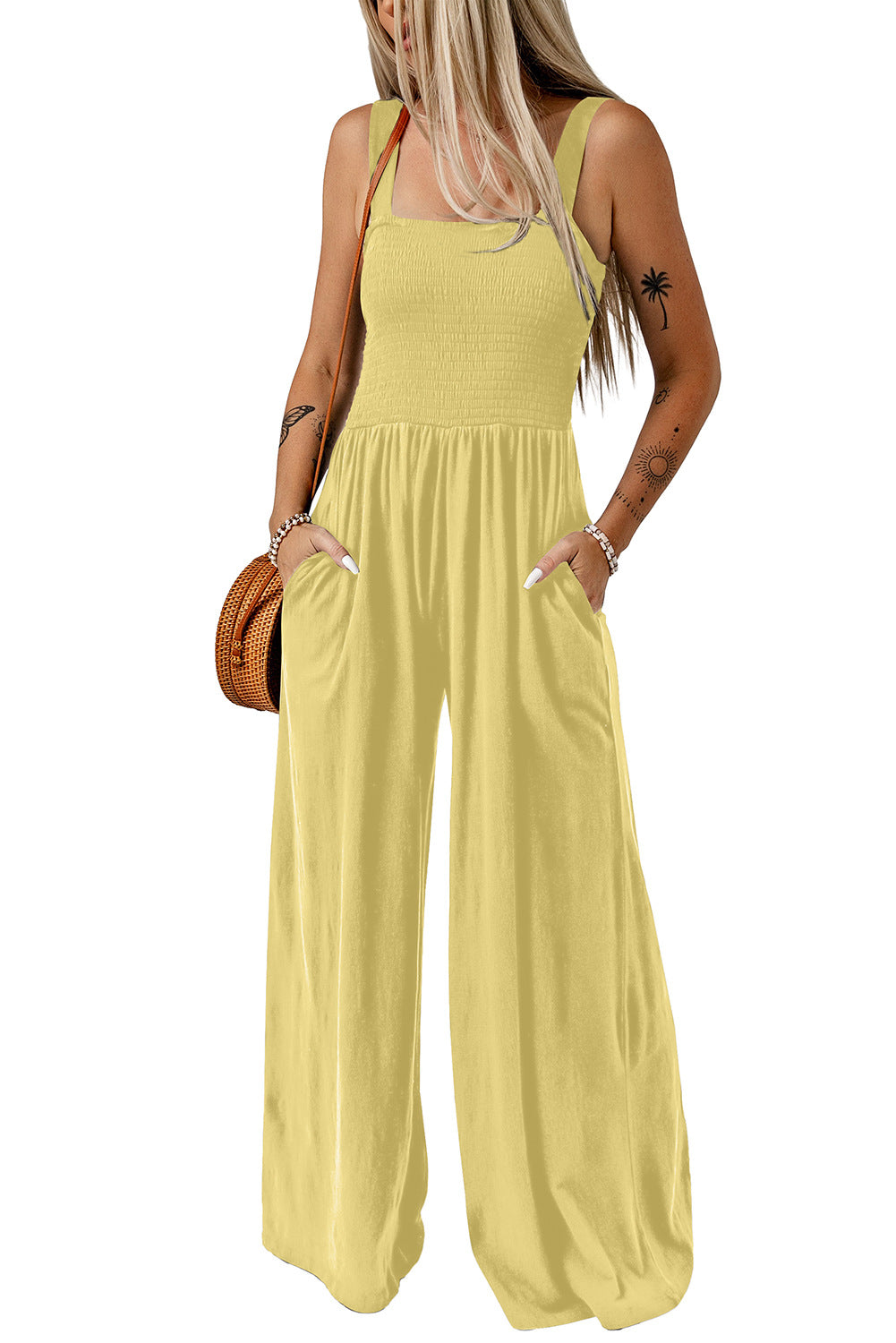 One-piece vest pants-D324