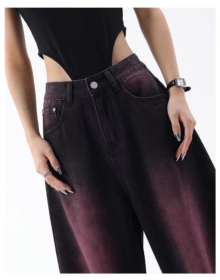 Red gradient jeans-D848