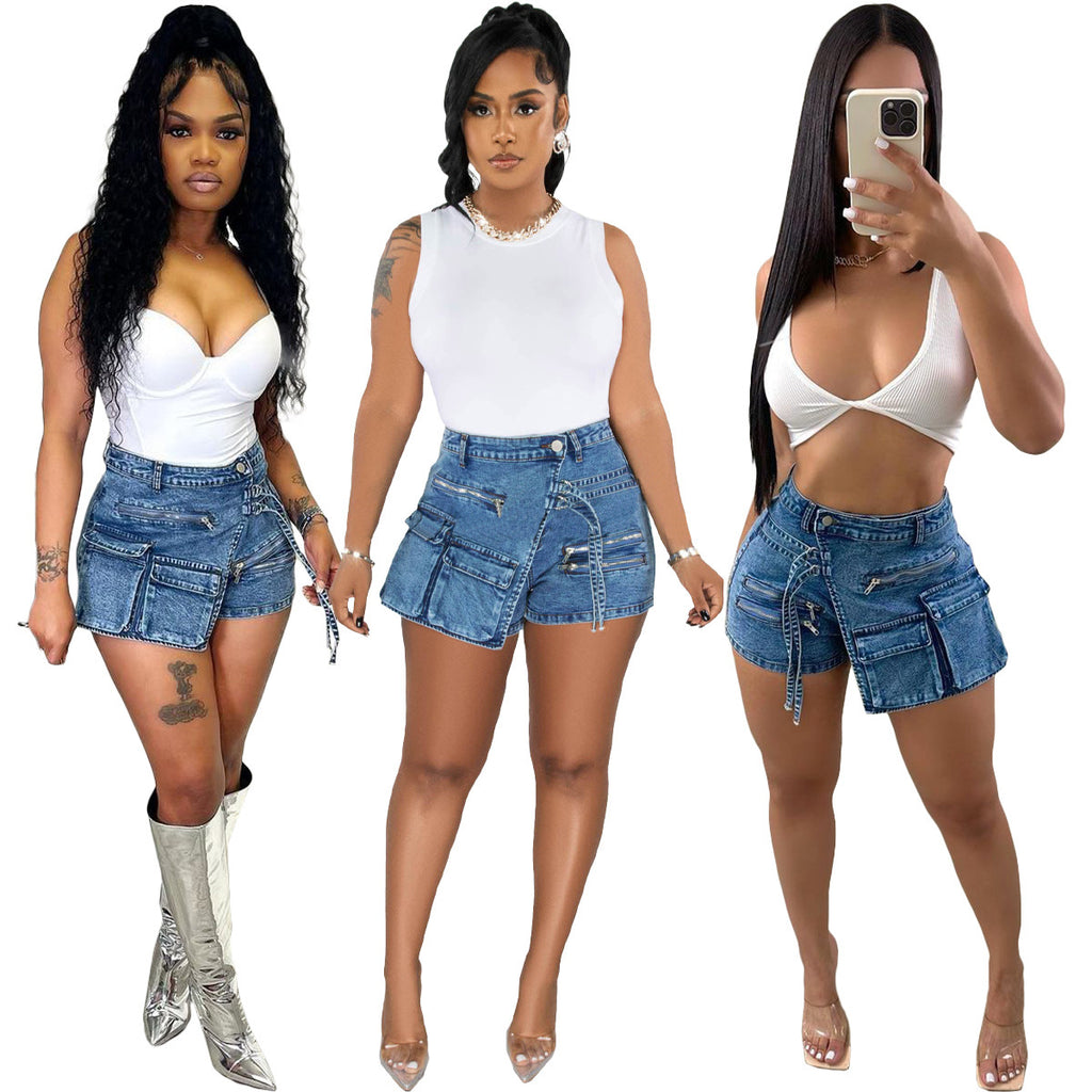 Vintage denim shorts-D845