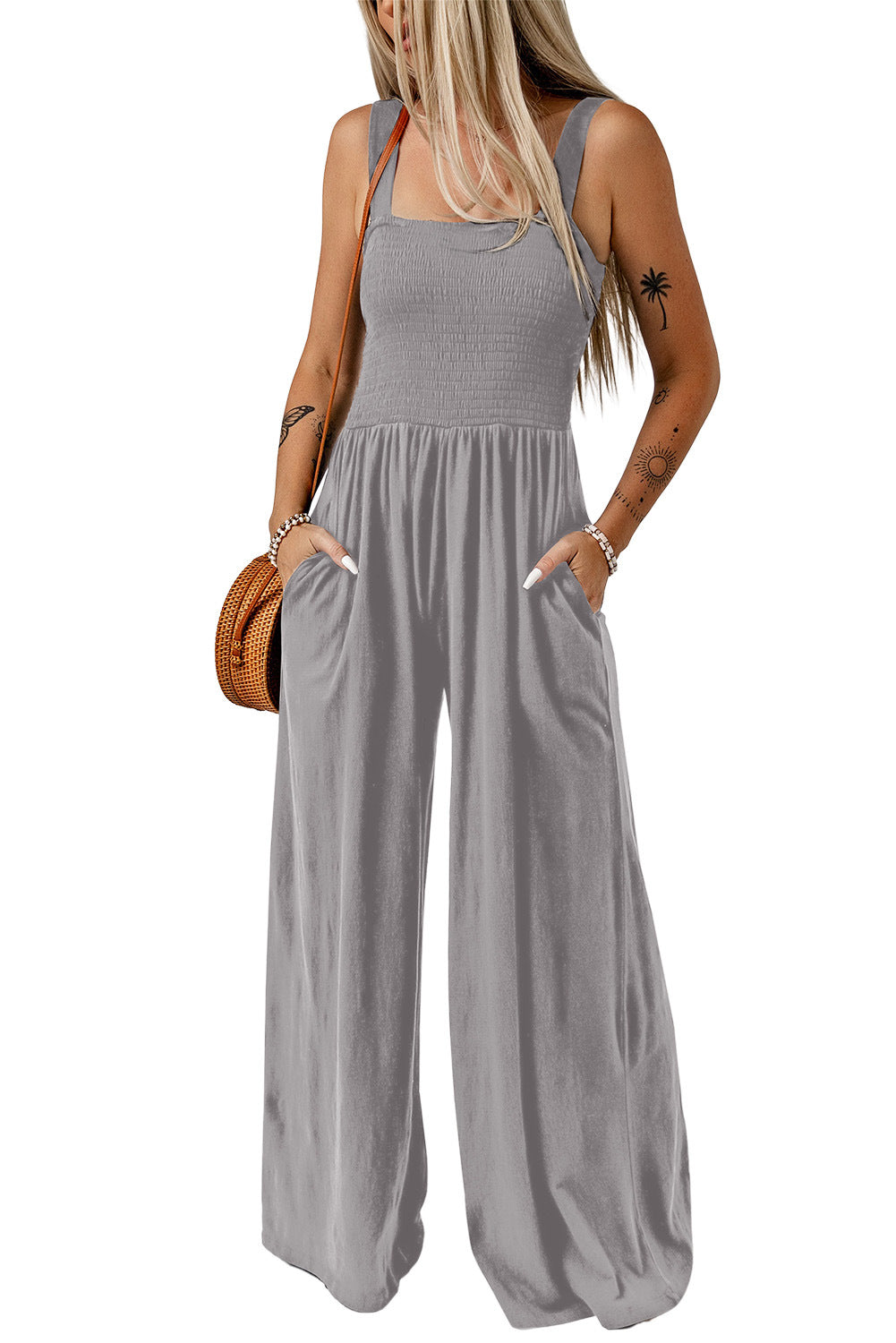 One-piece vest pants-D324