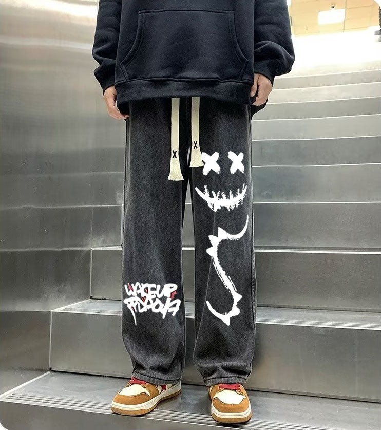 Multi-print jeans-D609