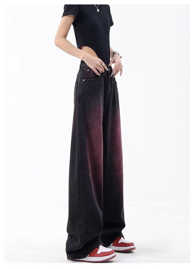 Red gradient jeans-D848