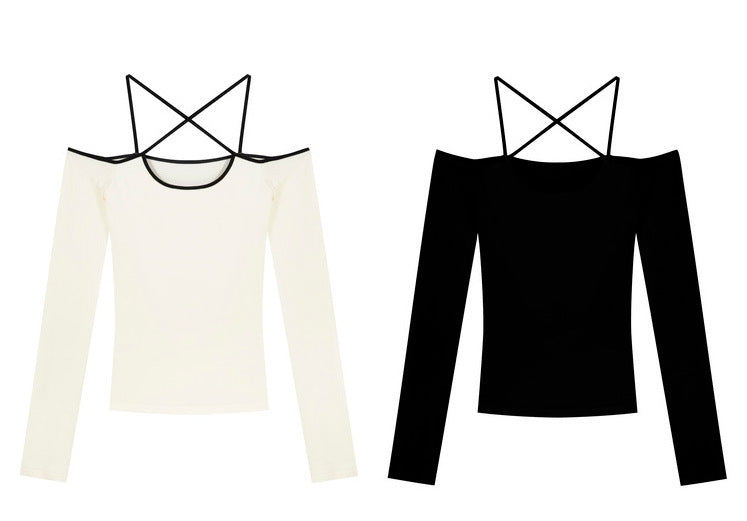 Halterneck design slim top-D597