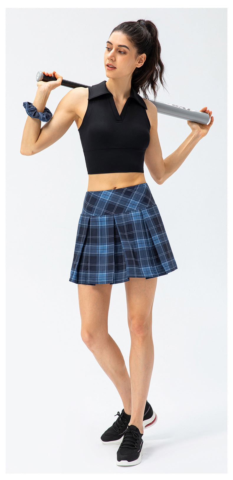 Skirt-D536 plisada deportiva cuadros | Inspanda