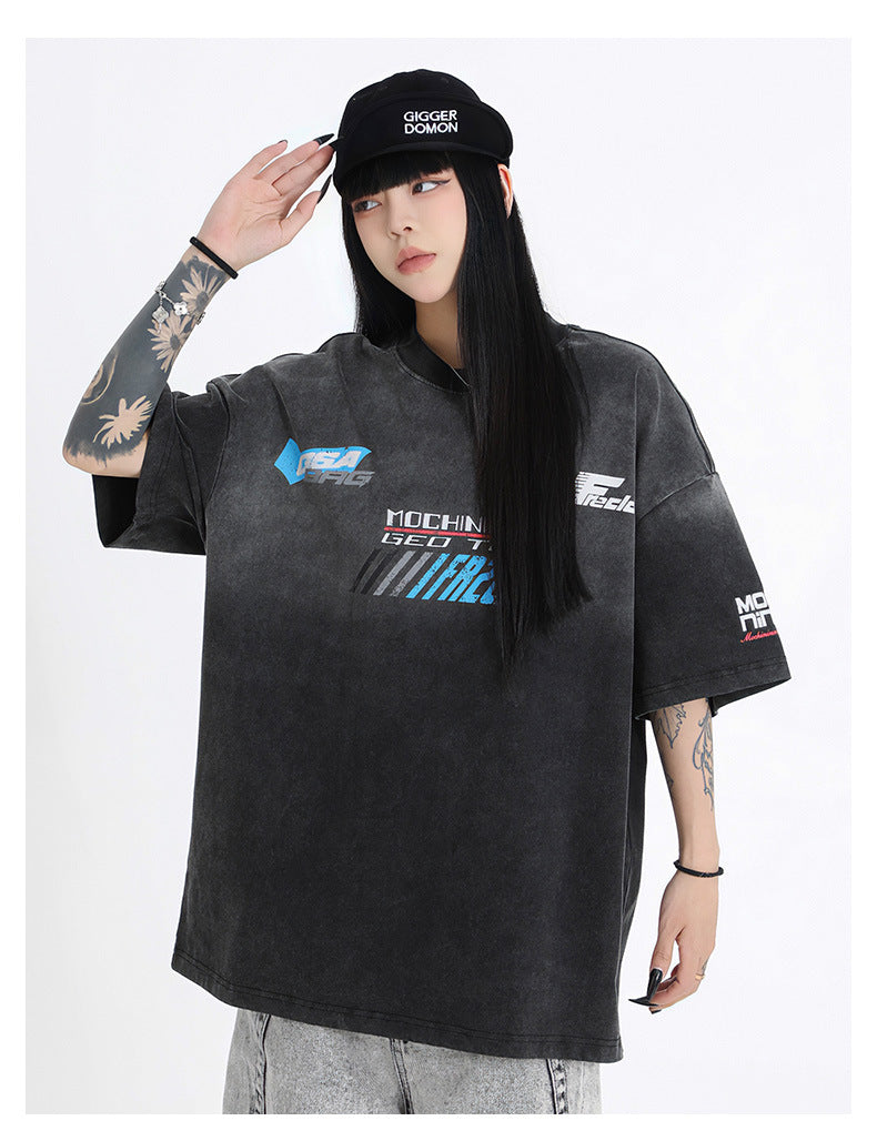 Racing style lettering print TEE-D522