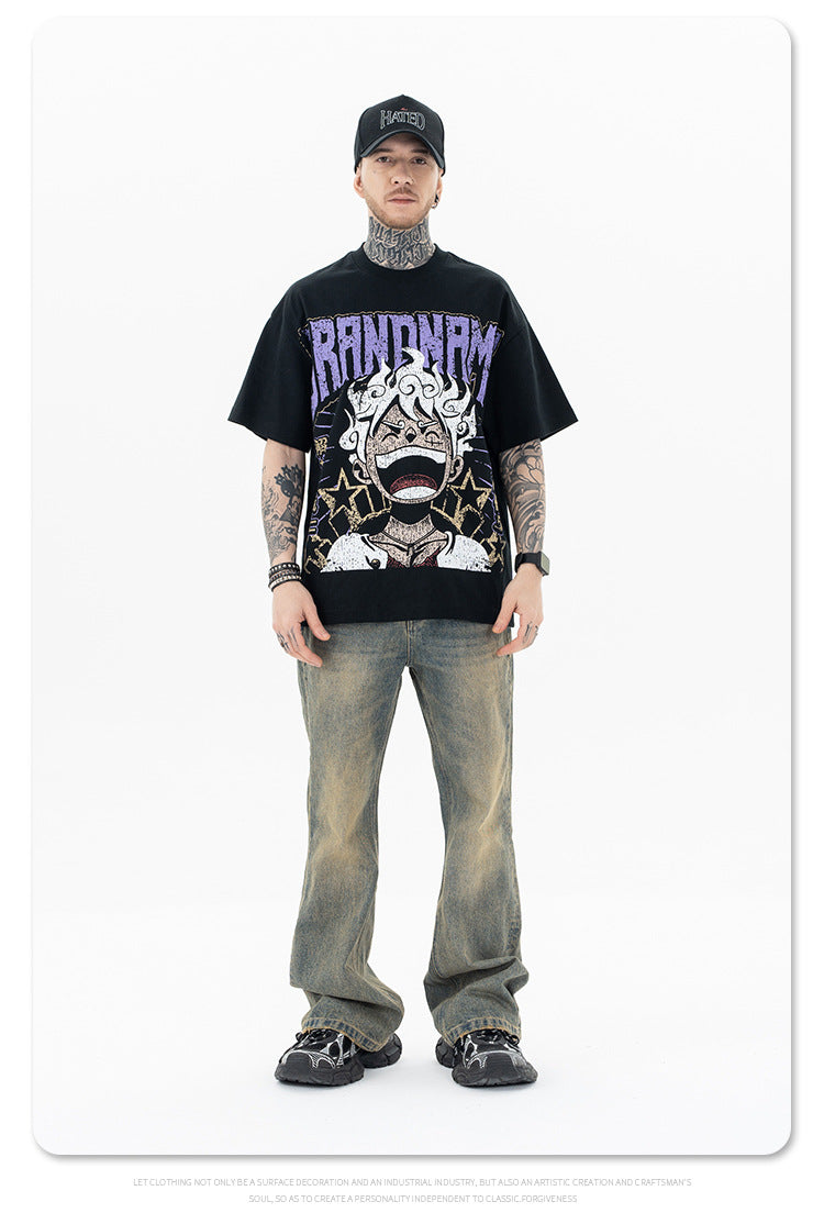 TEE-D523 sobredimensionados de dibujos animados impresos | Inspanda