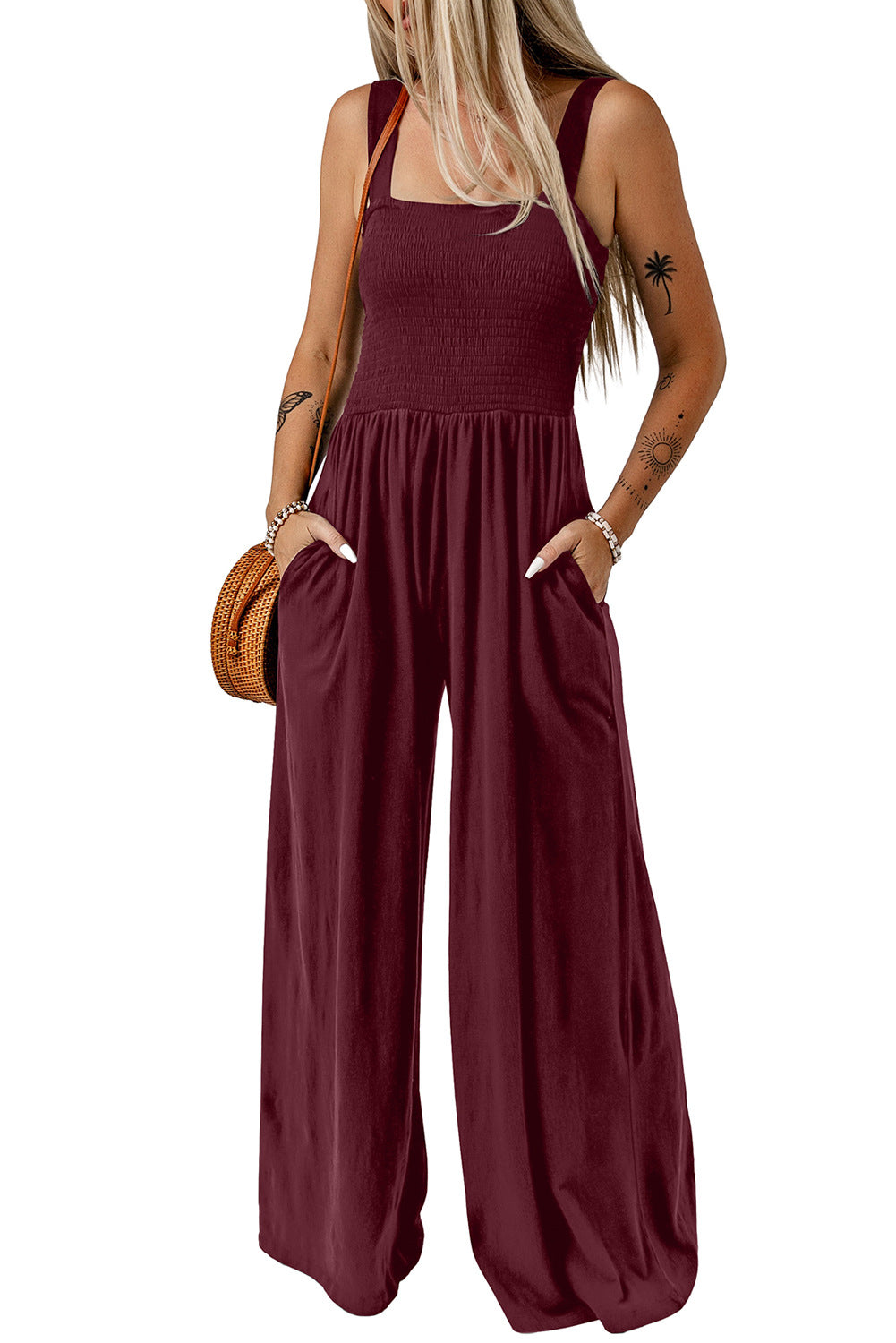 One-piece vest pants-D324