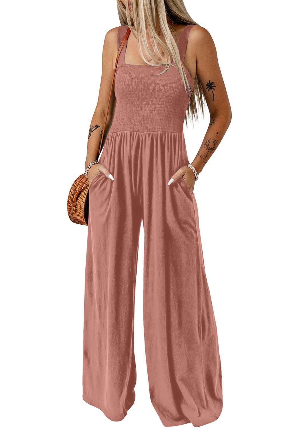 One-piece vest pants-D324