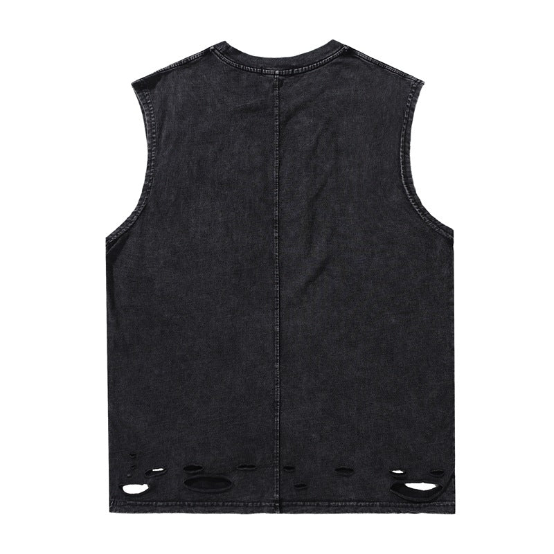 Vintage Reggae Distressed Vest-D454