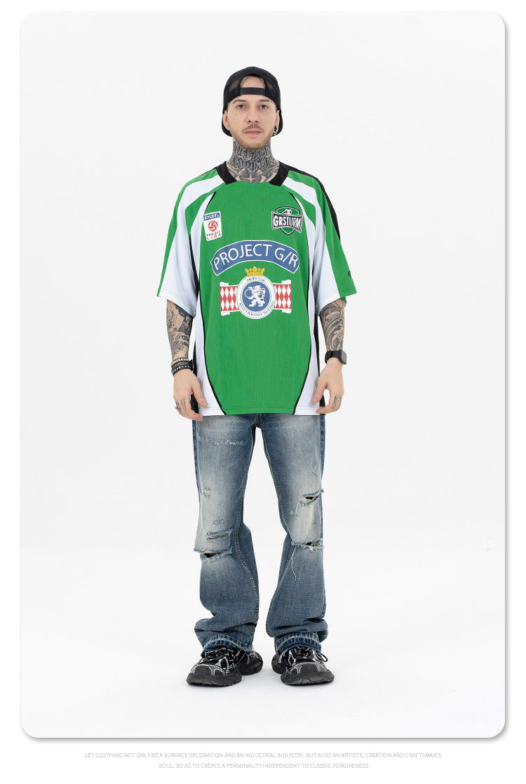 Retro polo football jersey-D356