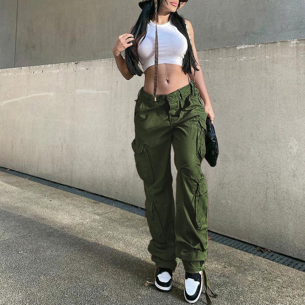 High-waisted overalls-D168