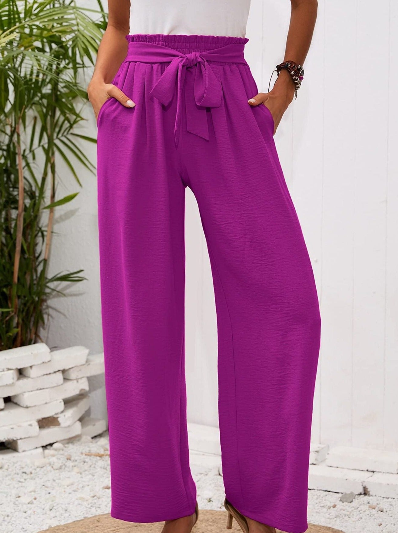 Wide-leg pants-D118
