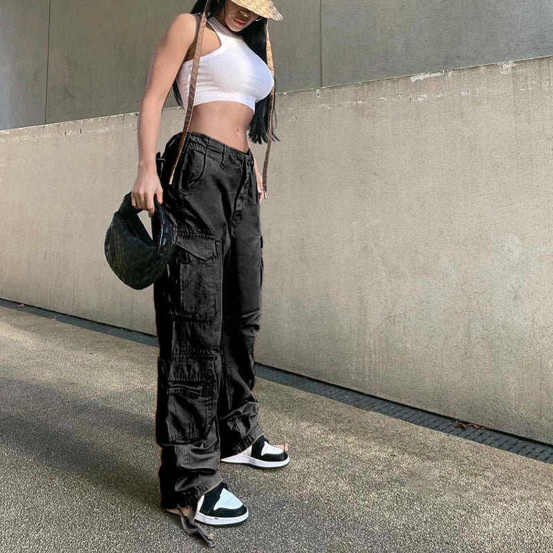 High-waisted overalls-D168