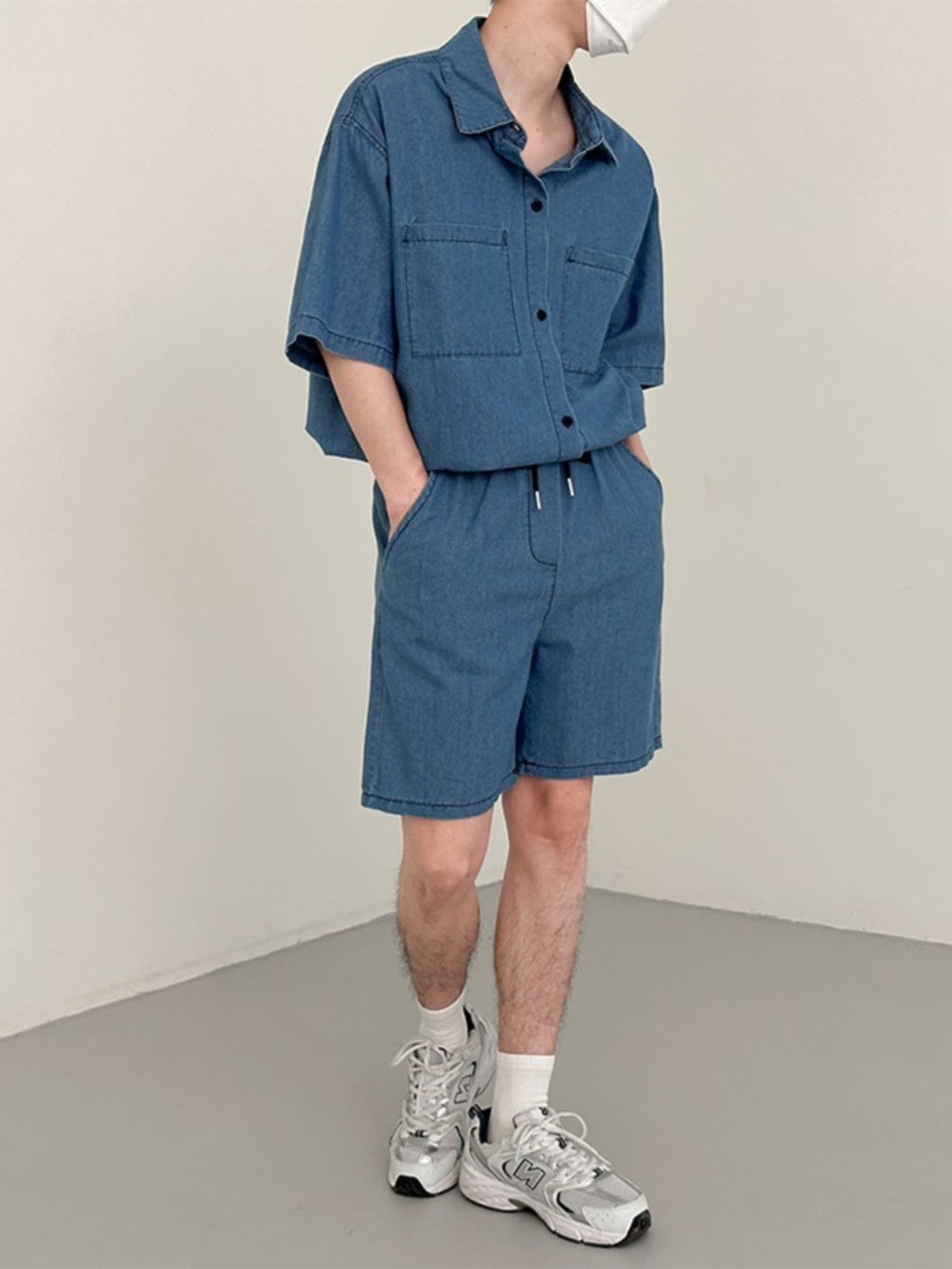 Denim solid suit-D126