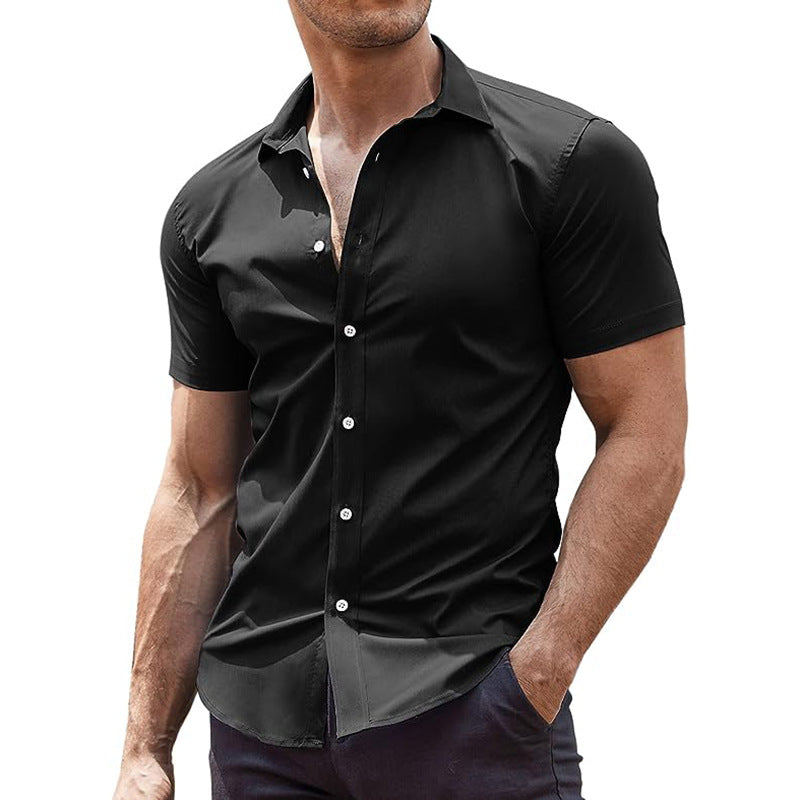 Business solid color shirt-D207