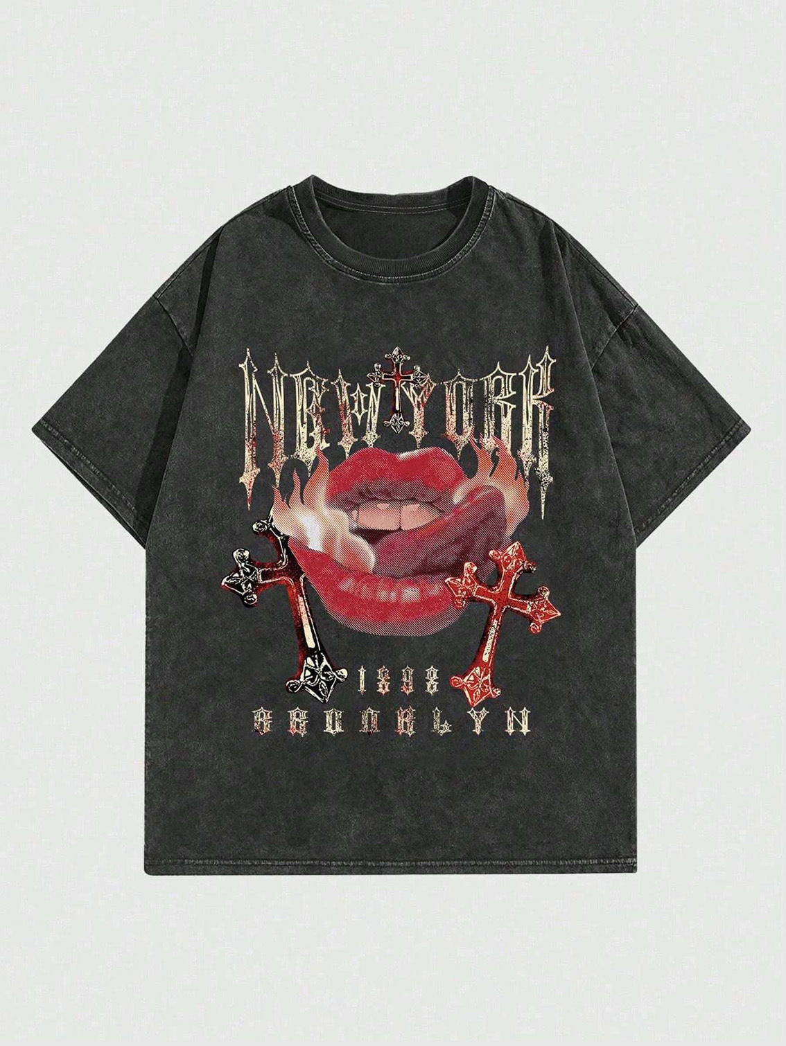 Lettering Drop Shoulder TEE-D171