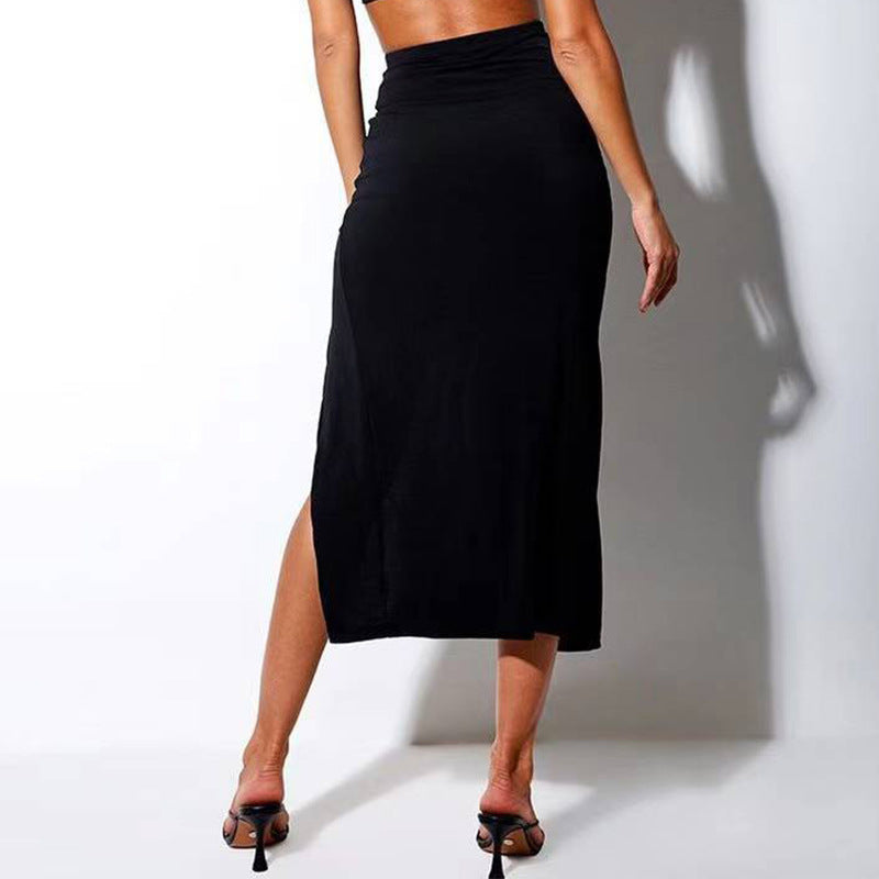 Solid color skirt-D779