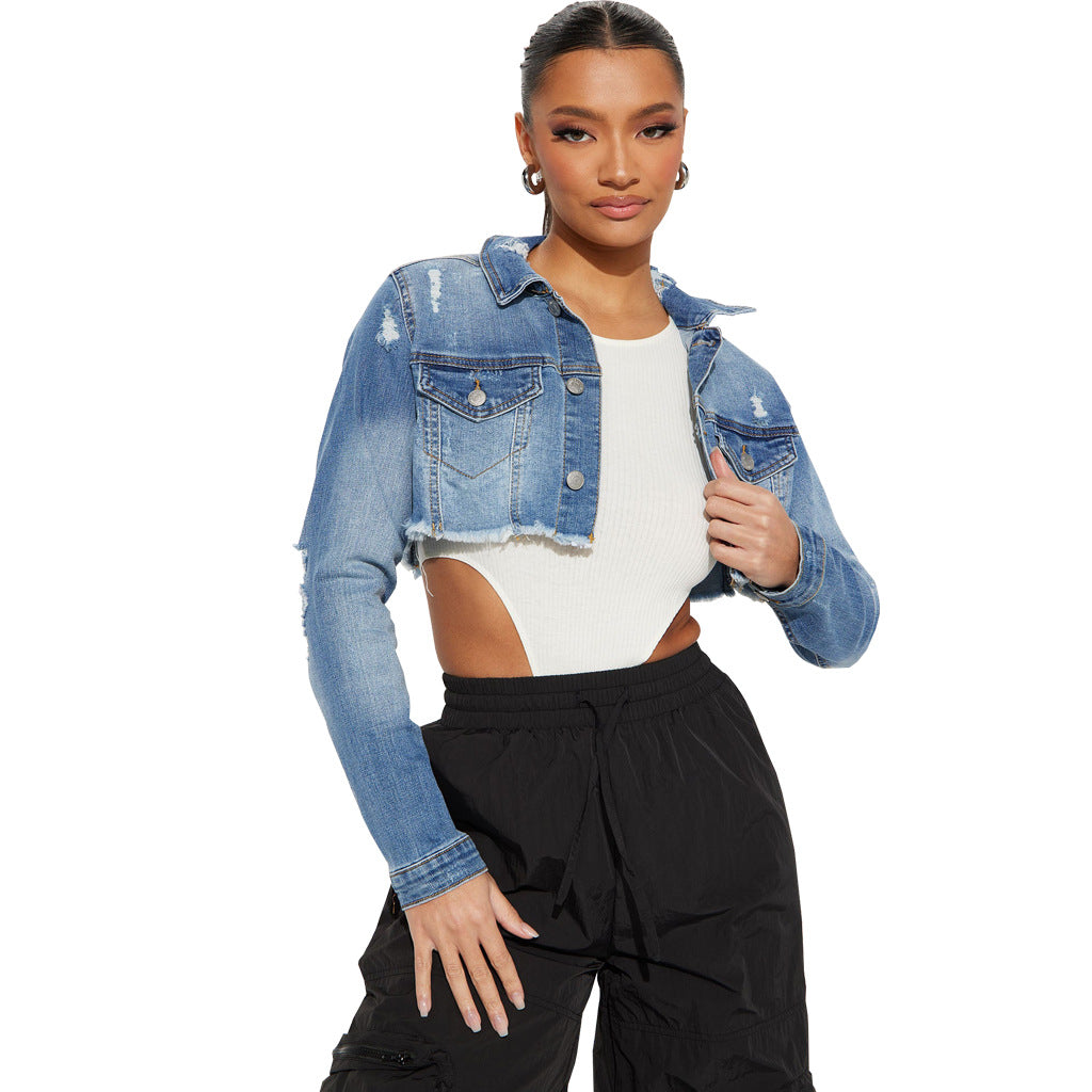Short denim jacket-D692