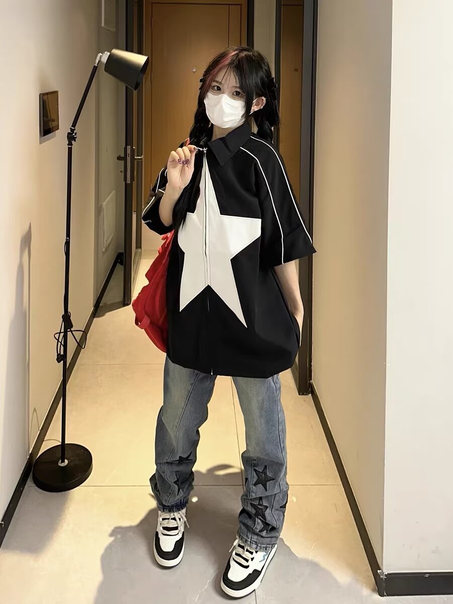 Splicing five-pointed star TEE-D669