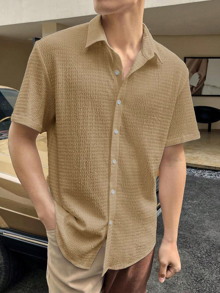 Solid color casual shirt-D599