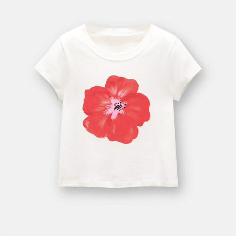 Floral print TEE-D806