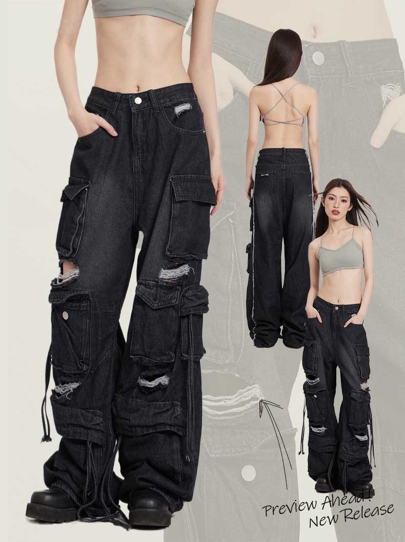 Oversize ripped jeans-D559