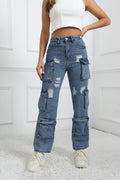 Ripped jeans with pockets-D560