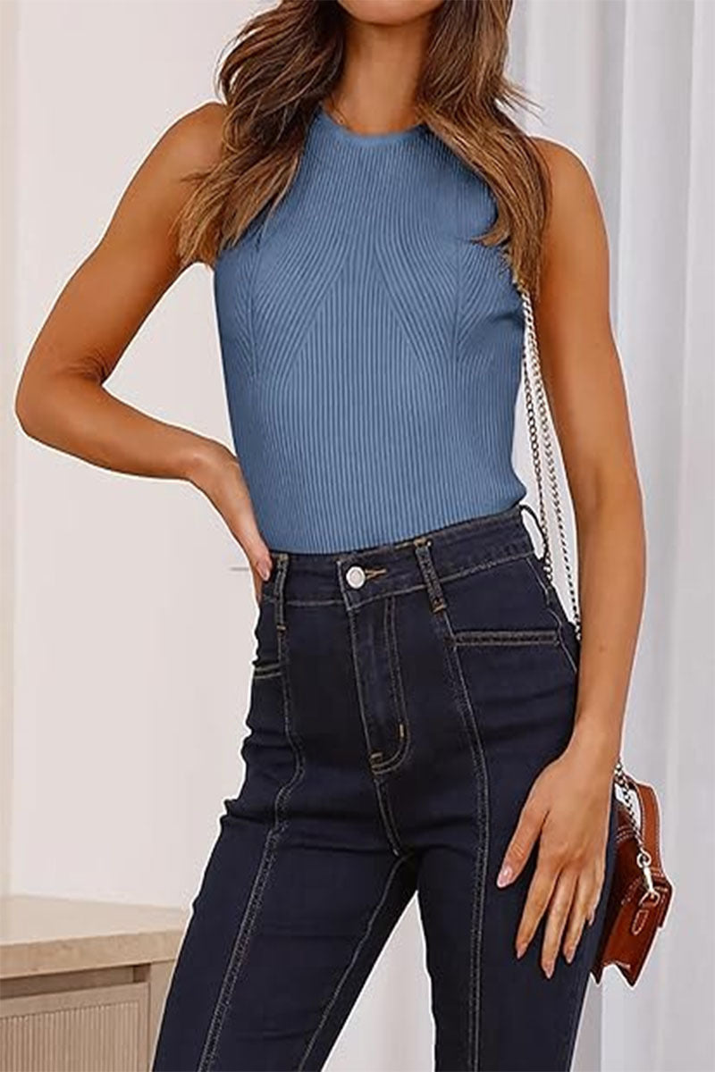 High collar vest-D122