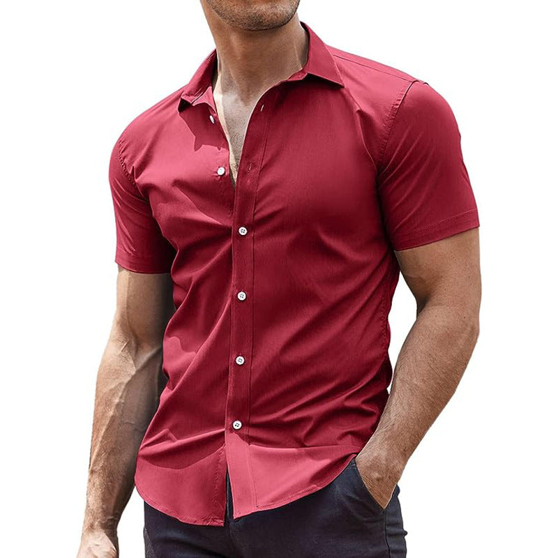 Business solid color shirt-D207