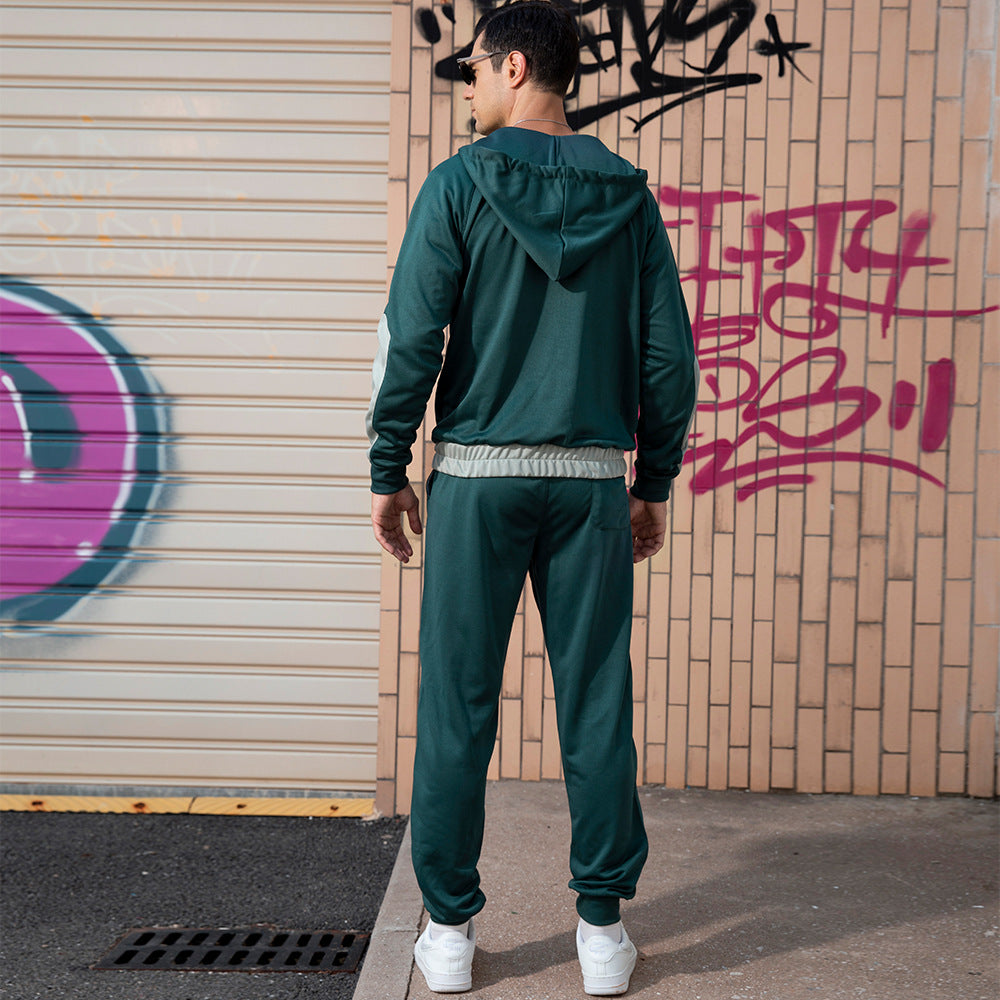 Sudadera suelta con bloqueo de color suit-D462 | Inspanda