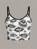 Eye cartoon short suspenders-D414