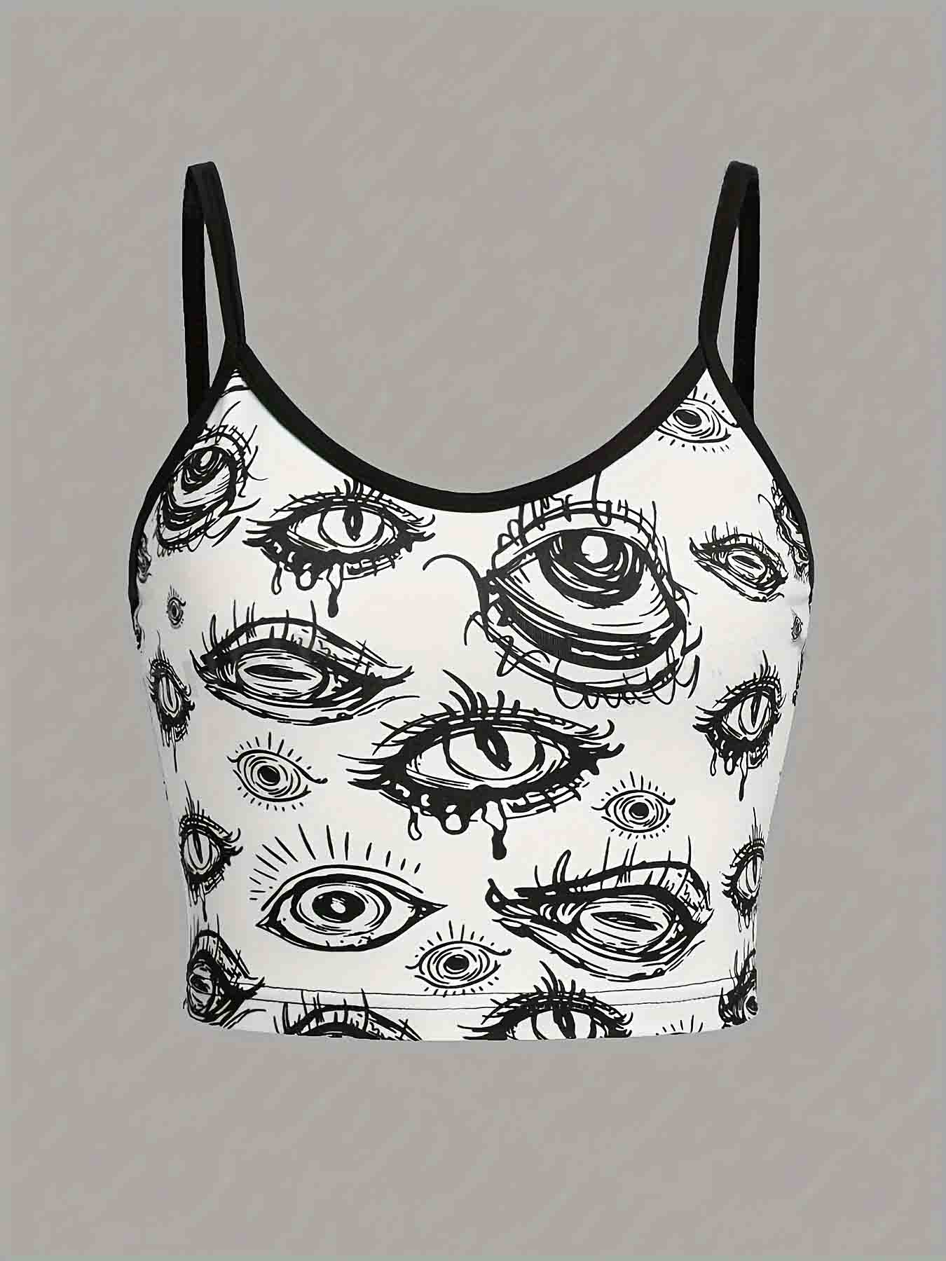 Eye cartoon short suspenders-D414