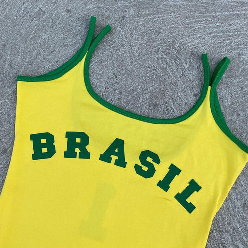 Brazilian football slip dress-D575