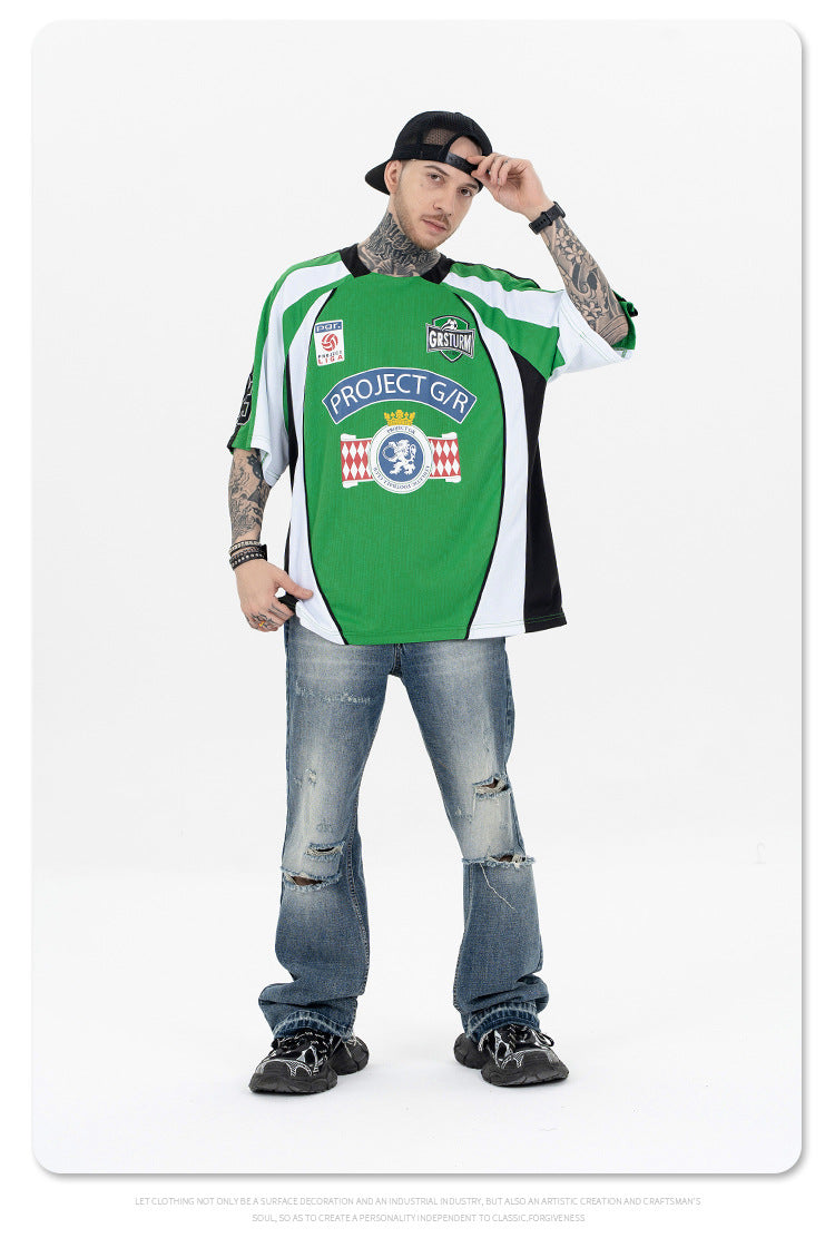 Retro polo football jersey-D356