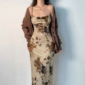 Mature oil painting dress-D453