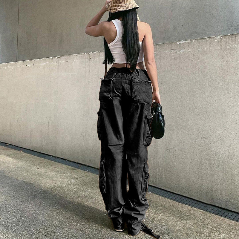 High-waisted overalls-D168