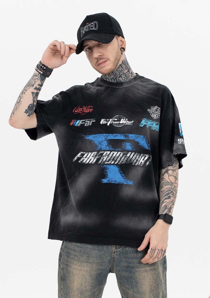 T-shirt-D524 de carreras en dificultades | Inspanda