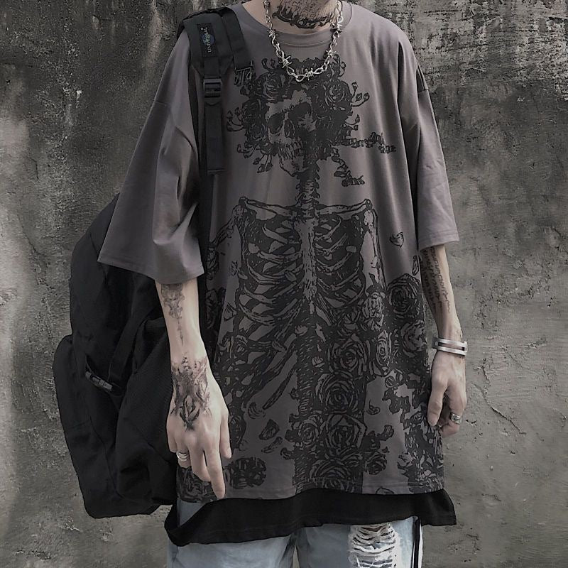 Graffiti rose print TEE-D573