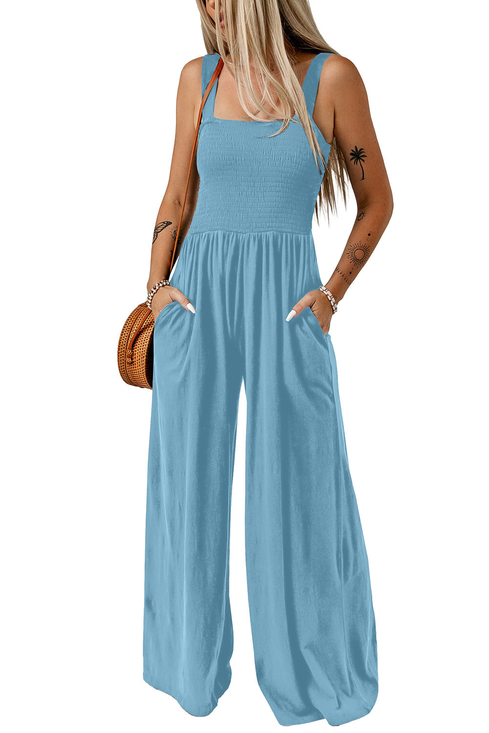 One-piece vest pants-D324