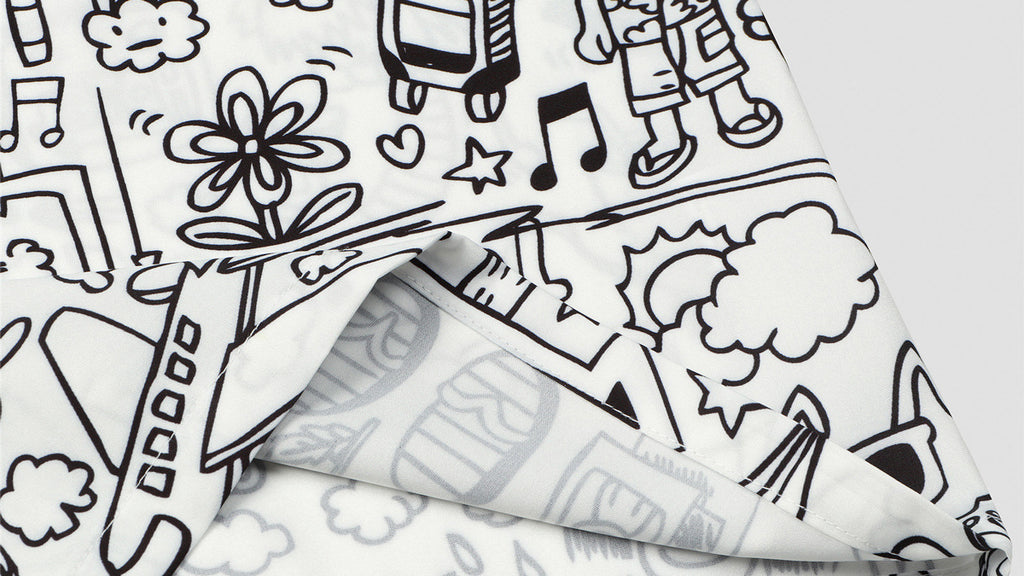 Printed short-sleeved shirt-D587