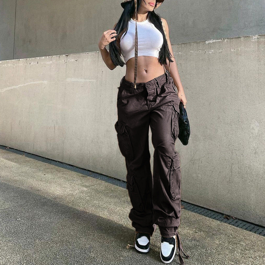 High-waisted overalls-D168